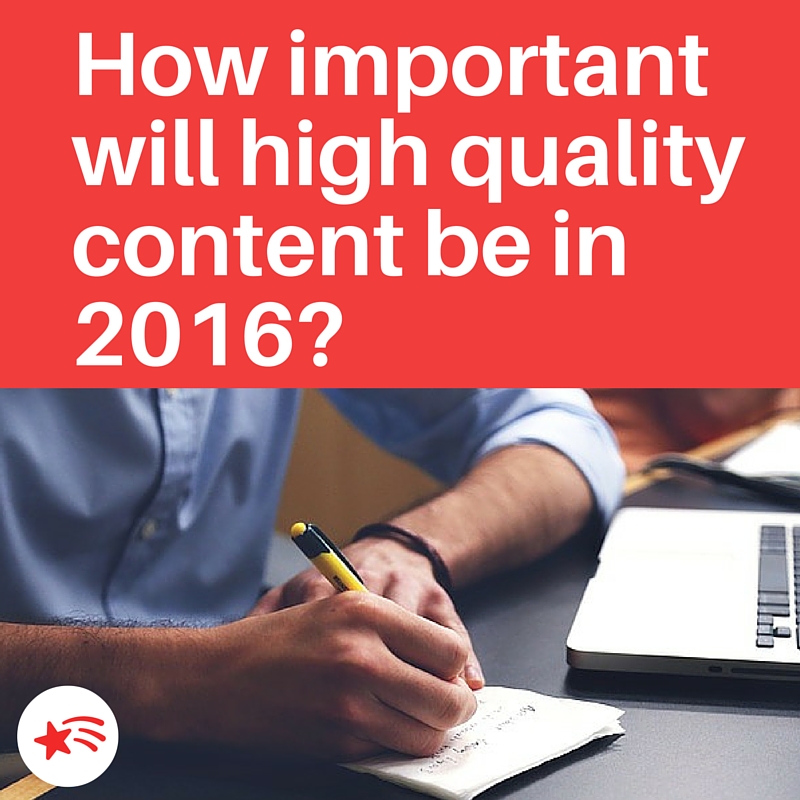 How important will high quality content be in 2016?
