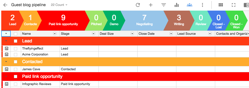 Streak pipeline